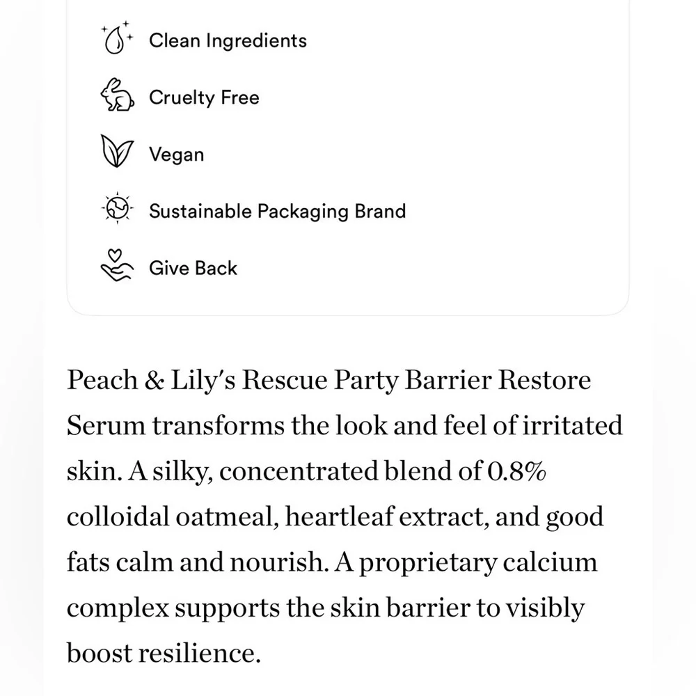 NEW Full Size Peach & Lily Rescue Party Serum